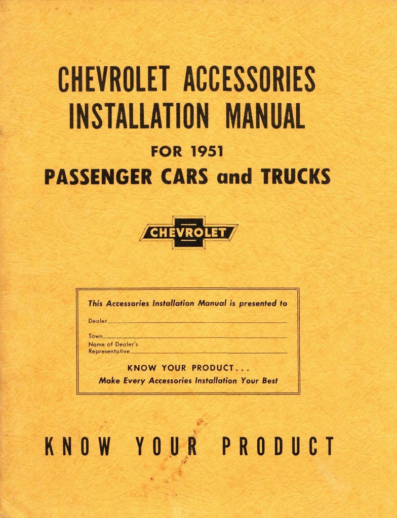 1951 Chevrolet Accessories Manual Page 1
